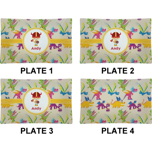 Dragons Set of Rectangular Dinner Plates (Approval)