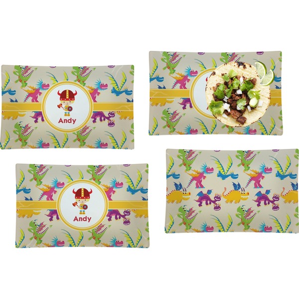 Dragons Set of Rectangular Dinner Plates