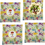 Dragons Set of 4 Glass Square Lunch / Dinner Plate 9.5" (Personalized)