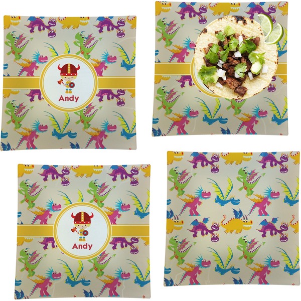 Dragons Set of Square Dinner Plates