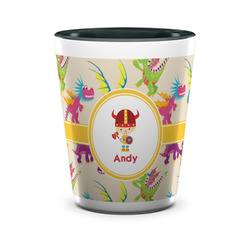 Dragons Ceramic Shot Glass - 1.5 oz - Two Tone - Set of 4 (Personalized)