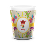 Dragons Ceramic Shot Glass - 1.5 oz - White - Single (Personalized)
