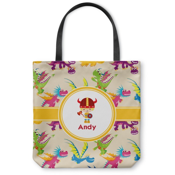 Custom Dragons Canvas Tote Bag - Small - 13"x13" (Personalized)
