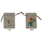 Dragons Small Burlap Gift Bag - Front and Back