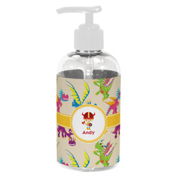 Dragons Plastic Soap / Lotion Dispenser (8 oz - Small - White) (Personalized)