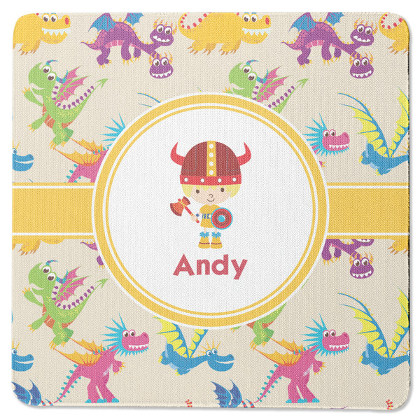 Custom Dragons Square Rubber Backed Coaster (Personalized)