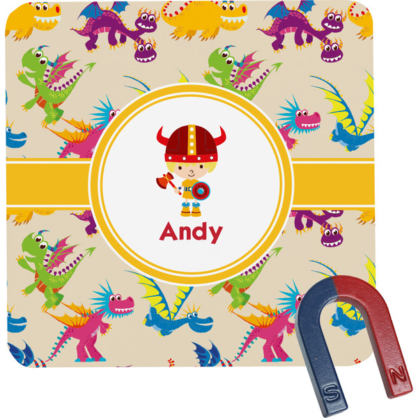 Custom Dragons Square Fridge Magnet (Personalized)