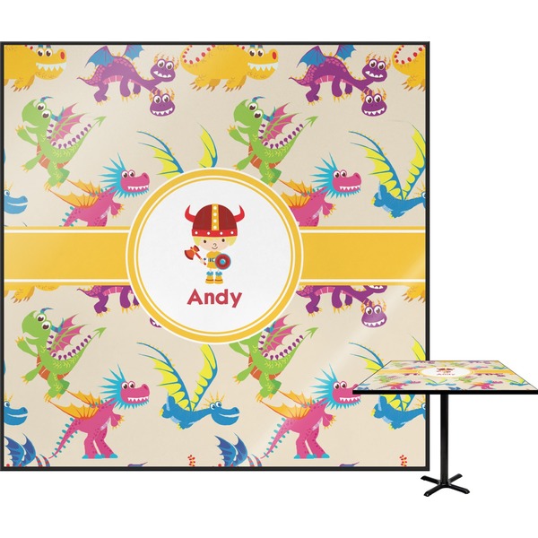 Custom Dragons Square Table Top - 24" (Personalized)