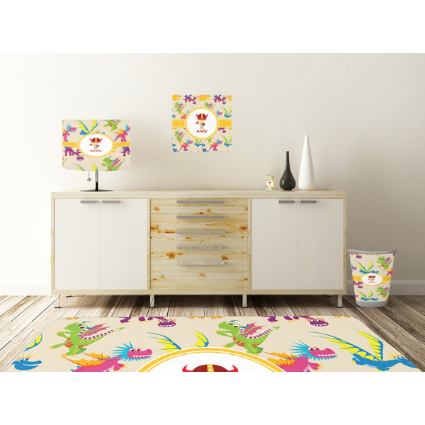 Dragons Square Wall Decal Wooden Desk