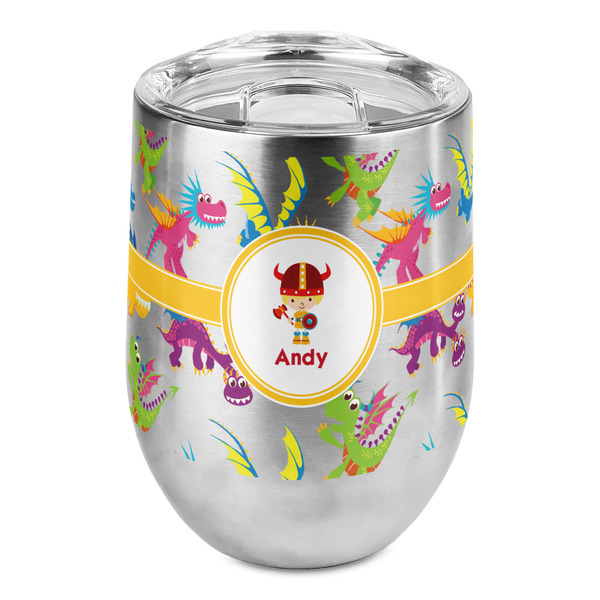 Custom Dragons Stemless Wine Tumbler - Full Print (Personalized)
