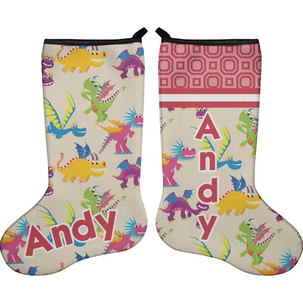 Custom Dragons Holiday Stocking - Double-Sided - Neoprene (Personalized)