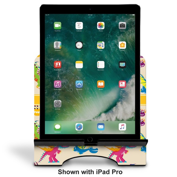 Dragons Stylized Tablet Stand - Front with ipad
