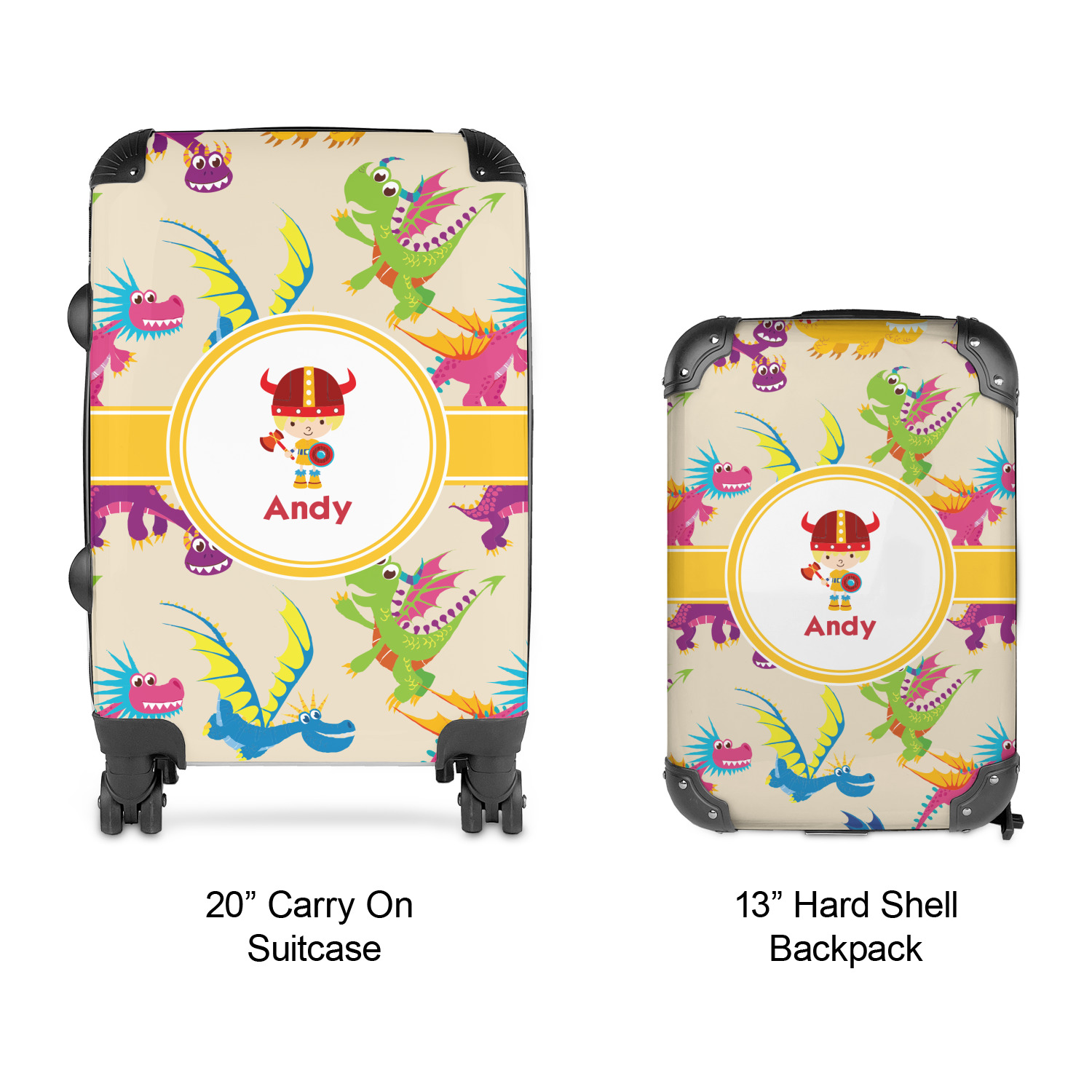 Custom Dragons Kids 2-Piece Luggage Set - Suitcase & Backpack