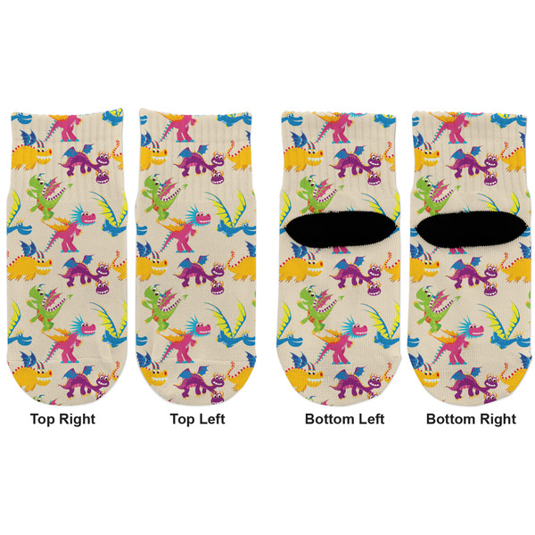 Dragons Toddler Ankle Socks - Double Pair - Front and Back - Apvl