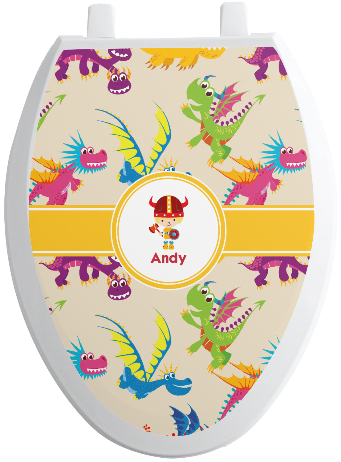 Dragons Toilet Seat Decal Elongated (Personalized) YouCustomizeIt