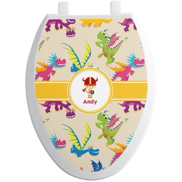 Custom Dragons Toilet Seat Decal - Elongated (Personalized)