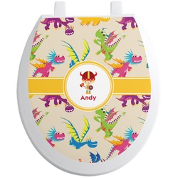Dragons Toilet Seat Decal - Round (Personalized)