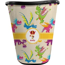 Dragons Waste Basket - Double Sided (Black) (Personalized)