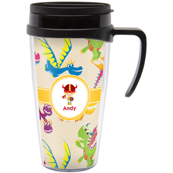 Custom Dragons Acrylic Travel Mug with Handle (Personalized)