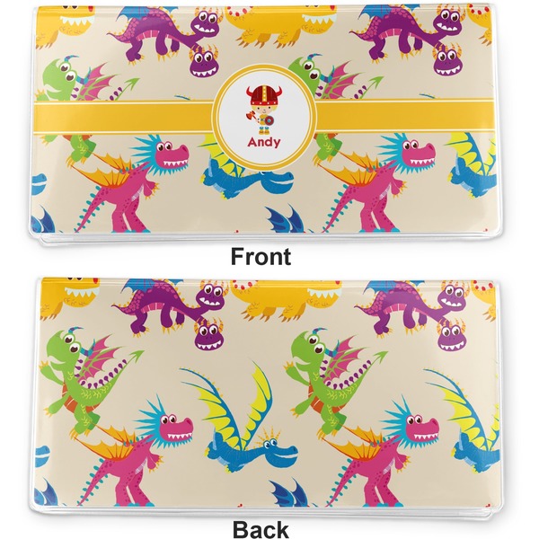 Dragons Vinyl Check Book Cover - Front and Back