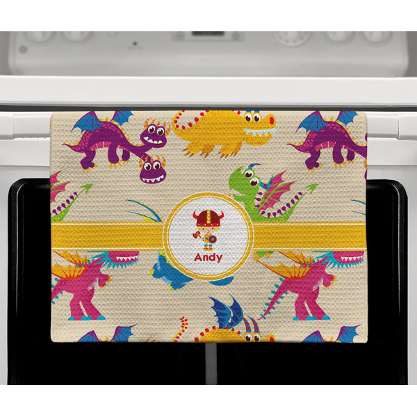 Dragons Waffle Weave Towel - Full Color Print - Lifestyle2 Image