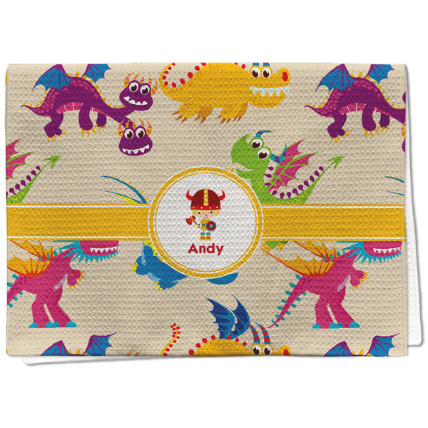 Custom Dragons Kitchen Towel - Waffle Weave - Full Color Print (Personalized)