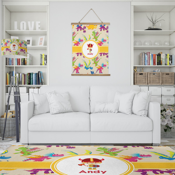 Dragons Wall Hanging Tapestry - Portrait - IN CONTEXT