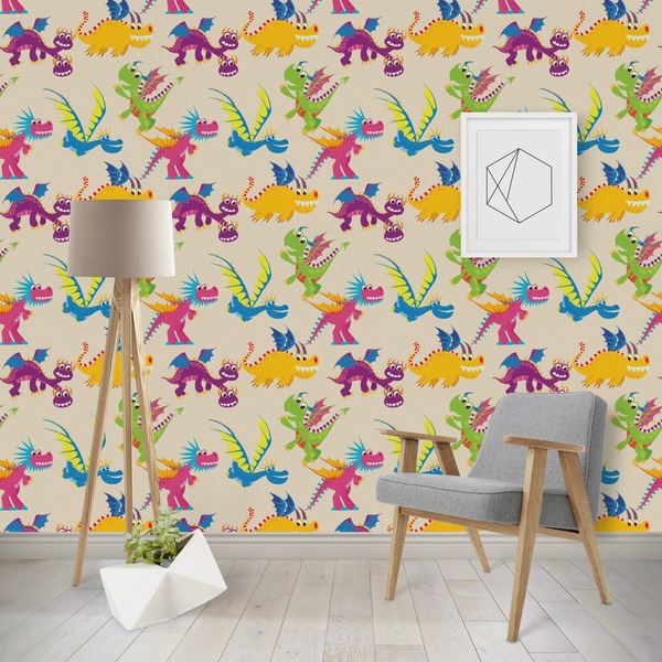 Custom Dragons Wallpaper & Surface Covering (Peel & Stick - Repositionable)