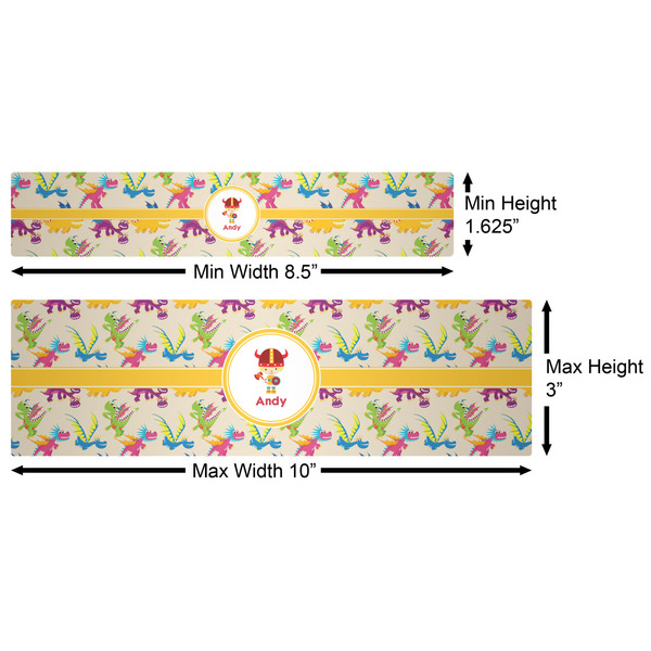 Dragons Water Bottle Labels w/ Dimensions