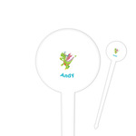 Dragons 4" Round Plastic Food Picks - White - Double Sided (Personalized)