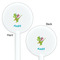 Dragons White Plastic 5.5" Stir Stick - Double Sided - Round - Front & Back