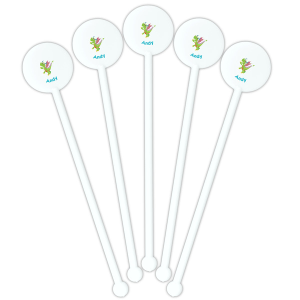 Dragons White Plastic 5.5" Stir Stick - Fan View