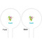 Dragons White Plastic 6" Food Pick - Round - Double Sided - Front & Back
