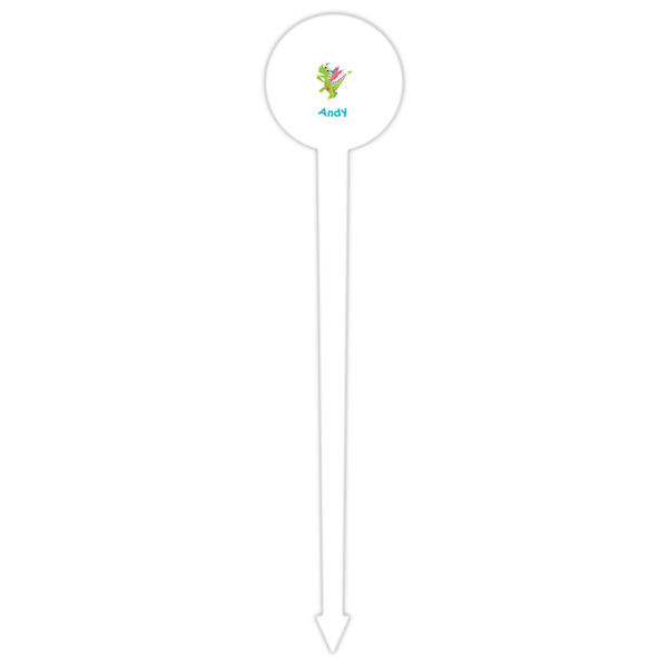 Dragons White Plastic 6" Food Pick - Round - Single Pick