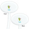 Dragons White Plastic 7" Stir Stick - Double Sided - Oval - Front & Back