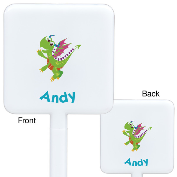 Dragons White Plastic Stir Stick - Double Sided - Approval