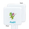 Dragons White Plastic Stir Stick - Single Sided - Square - Approval