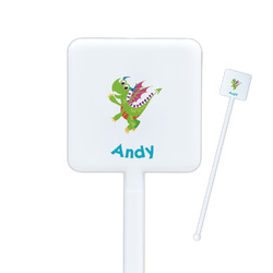Dragons Square Plastic Stir Sticks - Double Sided (Personalized)