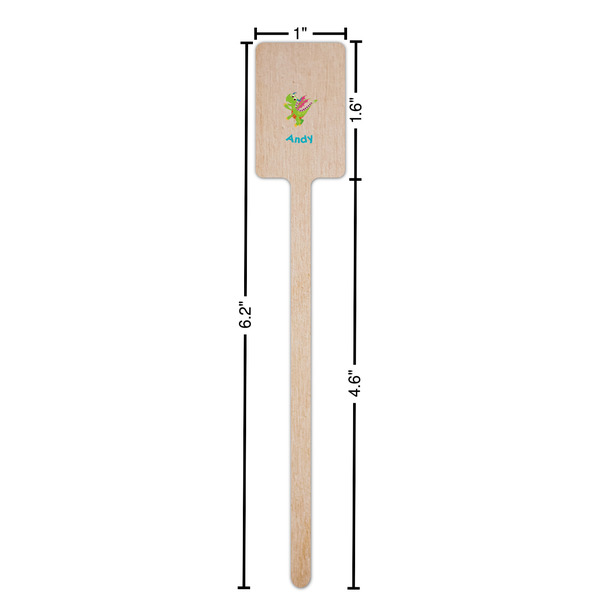 Dragons Wooden 6.25" Stir Stick - Rectangular - Dimensions