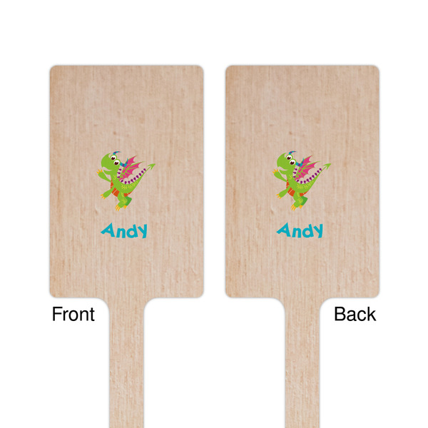 Dragons Wooden 6.25" Stir Stick - Rectangular - Double Sided - Front & Back