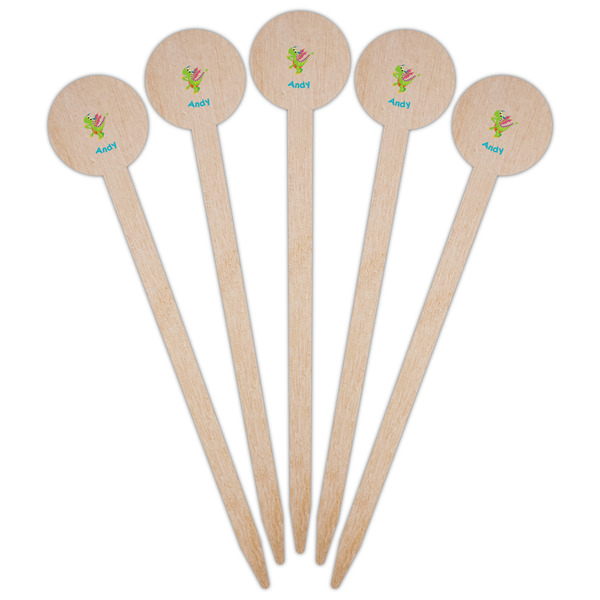 Dragons Wooden 6" Food Pick - Round - Fan View