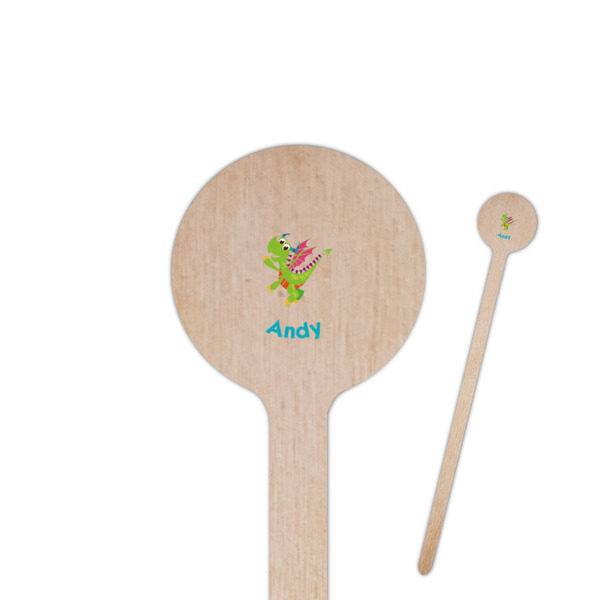 Custom Dragons 6" Round Wooden Stir Sticks - Double Sided (Personalized)