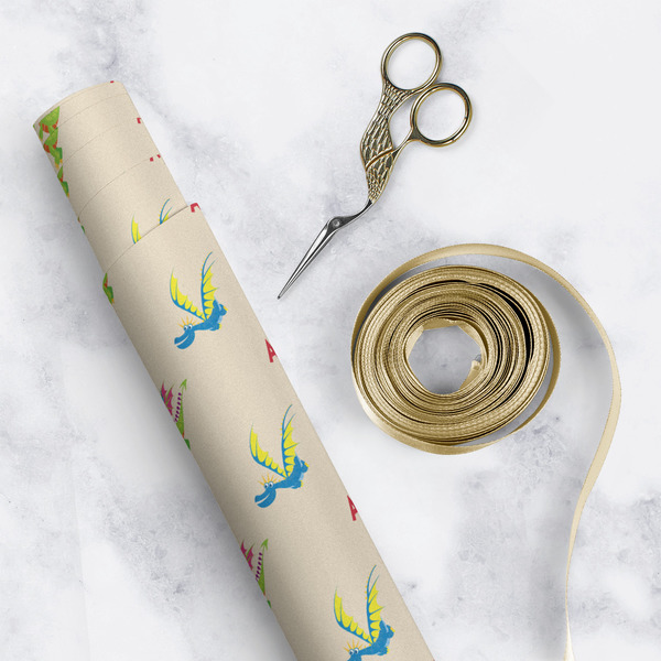 Dragons Wrapping Paper Roll - Matte - In Context