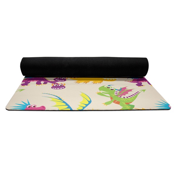 Dragons Yoga Mat Rolled up Black Rubber Backing