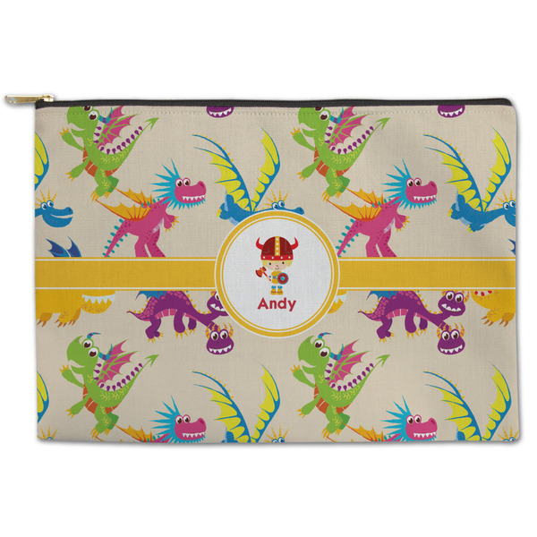 Custom Dragons Zipper Pouch - Large - 12.5"x8.5" (Personalized)