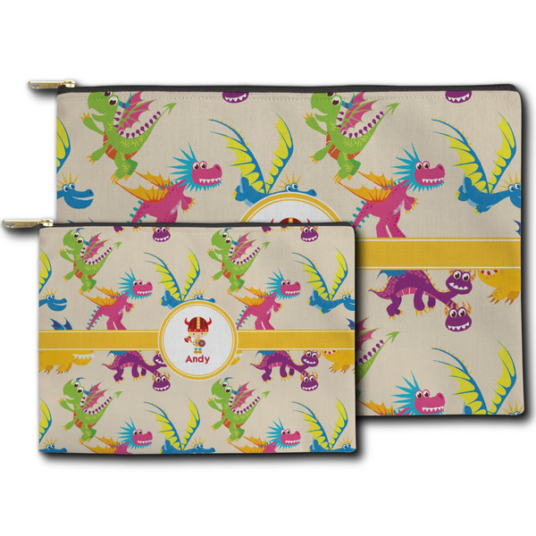 Dragons Zippered Pouches - Size Comparison