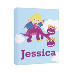 Girl Flying on a Dragon Canvas Print (Personalized)