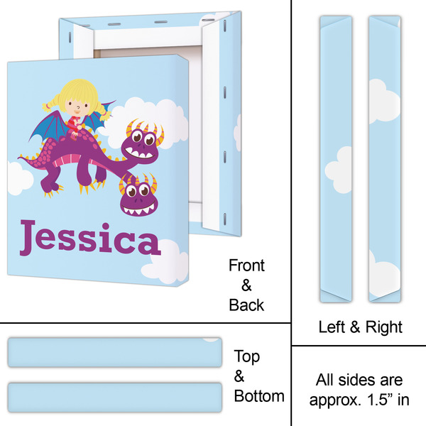 Girl Flying on a Dragon 11x14 - Canvas Print - Approval