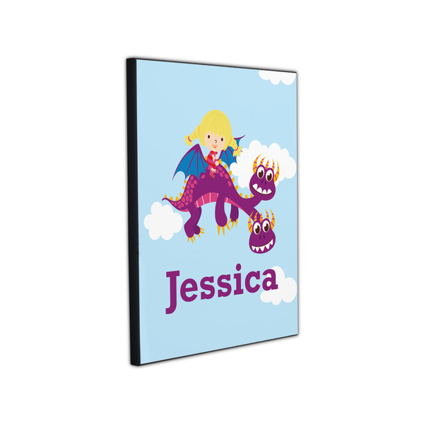 Girl Flying on a Dragon 11x14 Wood Print - Angle View