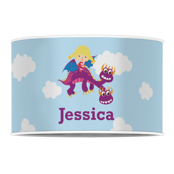 Girl Flying on a Dragon 12" Drum Lampshade - FRONT (Poly Film)
